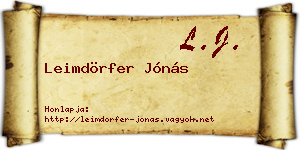 Leimdörfer Jónás névjegykártya